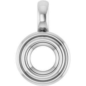 18K Palladium White Gold 4.8 mm Round Charm/Pendant Mounting – image 2