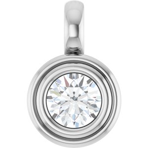 18K X1 White Gold 4.8 mm Round Charm/Pendant Mounting