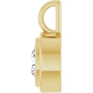 18K Yellow Gold 6x6 mm Cushion Charm/Pendant Mounting – image 5