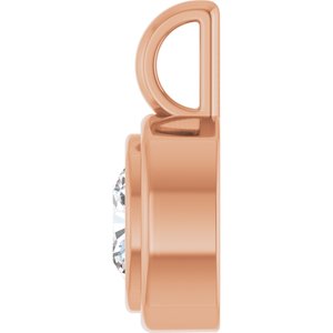 10K Rose Gold 6x6 mm Cushion Charm/Pendant Mounting – image 5