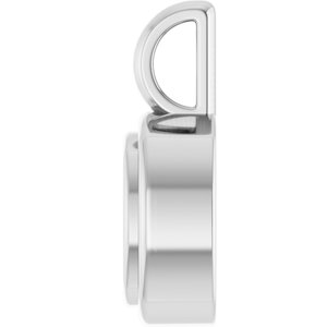 10K White Gold 6x6 mm Cushion Charm/Pendant Mounting – image 6
