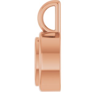 14K Rose Gold 6x6 mm Cushion Charm/Pendant Mounting – image 6