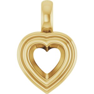 14K Yellow Gold 5.5x5.5 mm Heart Charm/Pendant Mounting – image 2