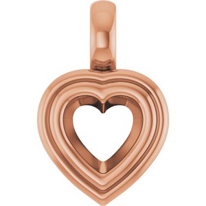 14K Rose Gold 5.5x5.5 mm Heart Charm/Pendant Mounting – image 2