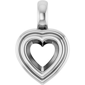 18K Palladium White Gold 5.5x5.5 mm Heart Charm/Pendant Mounting – image 2