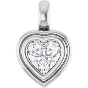 Platinum 5.5x5.5 mm Heart Charm/Pendant Mounting