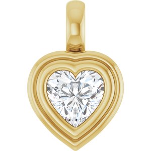 14K Yellow Gold 5.5x5.5 mm Heart Charm/Pendant Mounting