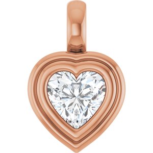 10K Rose Gold 5.5x5.5 mm Heart Charm/Pendant Mounting