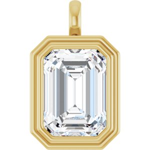 10K Yellow Gold 18x13 mm Emerald Charm/Pendant Mounting