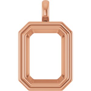 10K Rose Gold 18x13 mm Emerald Charm/Pendant Mounting – image 2