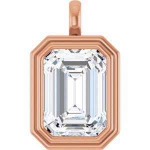 10K Rose Gold 18x13 mm Emerald Charm/Pendant Mounting