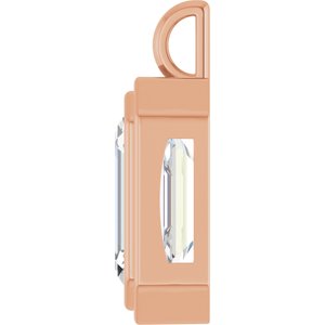 14K Rose Gold 18x13 mm Emerald Charm/Pendant Mounting – image 5