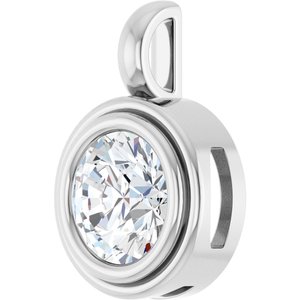 18K Palladium White Gold 8 mm Round Charm/Pendant Mounting – image 3