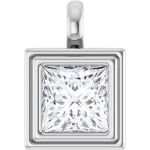 Continuum Sterling Silver 8x8 mm Square Charm/Pendant Mounting
