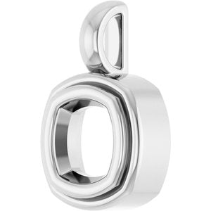 Continuum Sterling Silver 6x6 mm Cushion Charm/Pendant Mounting – image 4