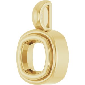 18K Yellow Gold 6x6 mm Cushion Charm/Pendant Mounting – image 4