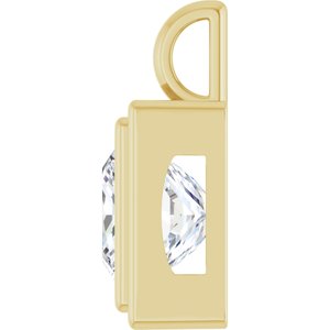 14K Yellow Gold 10x10 mm Square Charm/Pendant Mounting – image 5