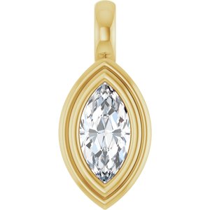 14K Yellow Gold 8x4 mm Marquise Charm/Pendant Mounting