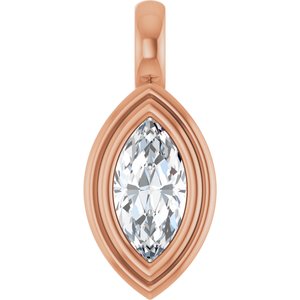 18K Rose Gold 8x4 mm Marquise Charm/Pendant Mounting