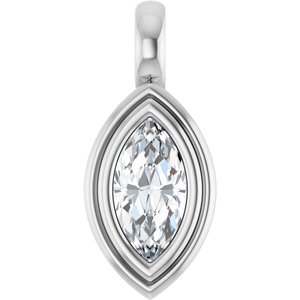 10K X1 White Gold 8x4 mm Marquise Charm/Pendant Mounting