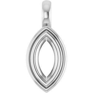 Sterling Silver 8x4 mm Marquise Charm/Pendant Mounting – image 2