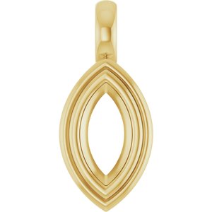 14K Yellow Gold 8x4 mm Marquise Charm/Pendant Mounting – image 2