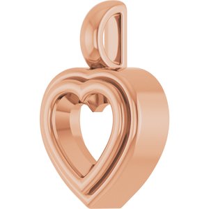 10K Rose Gold 6.5x6.5 mm Heart Charm/Pendant Mounting – image 4