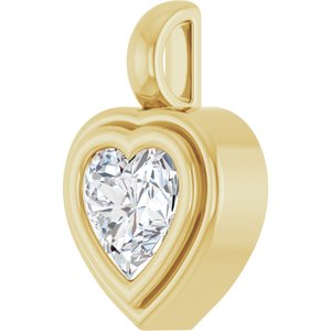 18K Yellow Gold 6.5x6.5 mm Heart Charm/Pendant Mounting – image 3