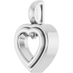 10K White Gold 6.5x6.5 mm Heart Charm/Pendant Mounting – image 4