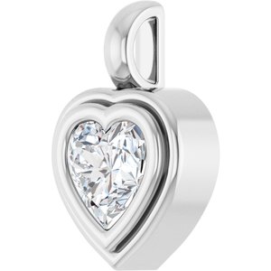 10K X1 White Gold 6.5x6.5 mm Heart Charm/Pendant Mounting – image 3