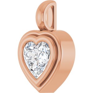 10K Rose Gold 6.5x6.5 mm Heart Charm/Pendant Mounting – image 3