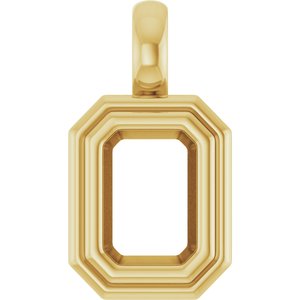 10K Yellow Gold 6.5x4.5 mm Emerald Charm/Pendant Mounting – image 2