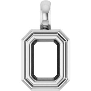 Continuum Sterling Silver 6.5x4.5 mm Emerald Charm/Pendant Mounting – image 2