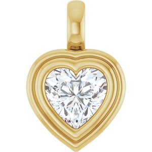 10K Yellow Gold 6.5x6.5 mm Heart Charm/Pendant Mounting