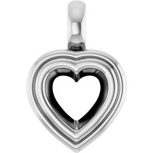 10K White Gold 6.5x6.5 mm Heart Charm/Pendant Mounting – image 2
