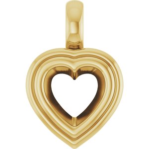 10K Yellow Gold 6.5x6.5 mm Heart Charm/Pendant Mounting – image 2