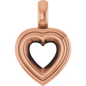 10K Rose Gold 6.5x6.5 mm Heart Charm/Pendant Mounting – image 2