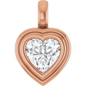 14K Rose Gold 6.5x6.5 mm Heart Charm/Pendant Mounting