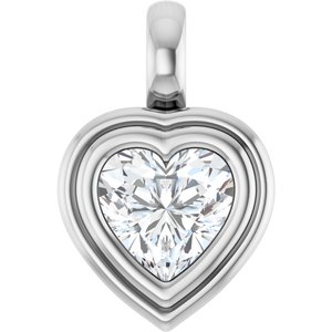 14K X1 White Gold 6.5x6.5 mm Heart Charm/Pendant Mounting