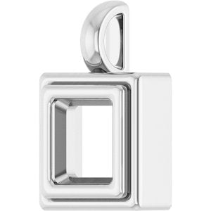 Platinum 6x6 mm Square Charm/Pendant Mounting – image 4