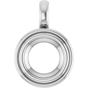 18K White Gold 8.2 mm Round Charm/Pendant Mounting – image 2
