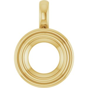 10K Yellow Gold 8.2 mm Round Charm/Pendant Mounting – image 2