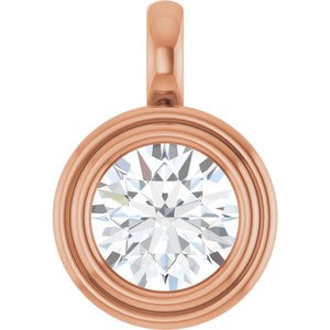 14K Rose Gold 8.2 mm Round Charm/Pendant Mounting
