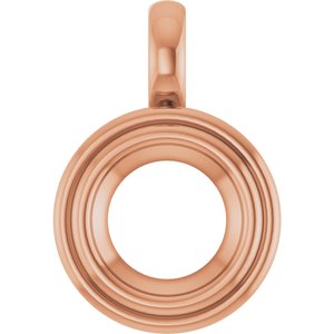 18K Rose Gold 8.2 mm Round Charm/Pendant Mounting – image 2