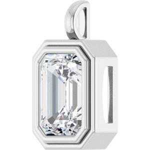 Platinum 14x10 mm Emerald Charm/Pendant Mounting – image 3