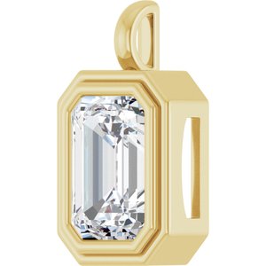 18K Yellow Gold 14x10 mm Emerald Charm/Pendant Mounting – image 3