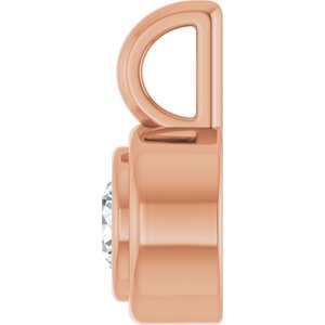 14K Rose Gold 3.75 mm Round Charm/Pendant Mounting – image 5