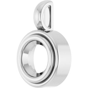 14K X1 White Gold 6.5 mm Round Charm/Pendant Mounting – image 4