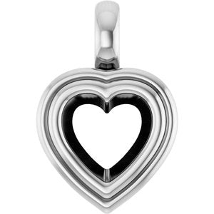 Sterling Silver 7x7 mm Heart Charm/Pendant Mounting – image 2