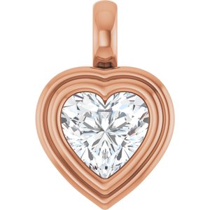 10K Rose Gold 7x7 mm Heart Charm/Pendant Mounting